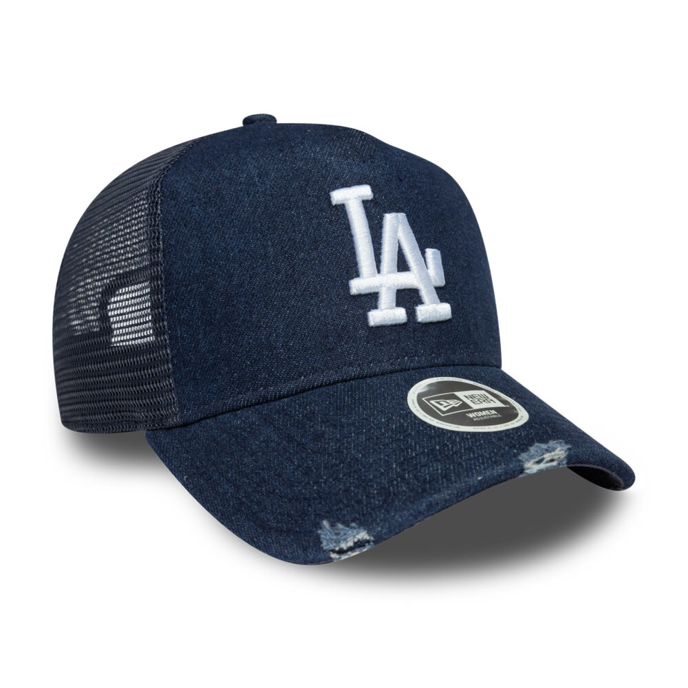 כובע רשת ג'ינס TRUCKER עם לוגו LOS ANGELES DODGERS