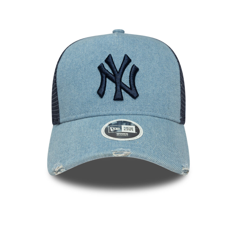 כובע רשת ג'ינס TRUCKER עם לוגו NEW YORK YANKEES