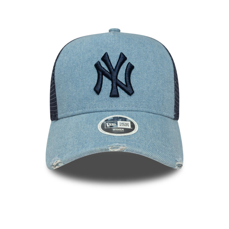 כובע רשת ג’ינס TRUCKER עם לוגו NEW YORK YANKEES