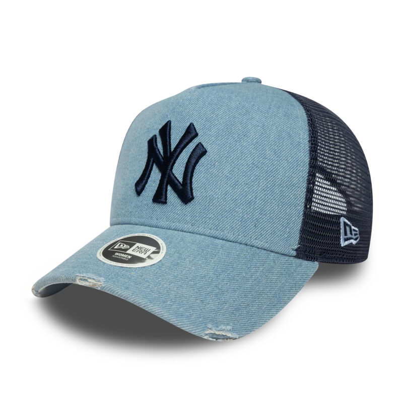 כובע רשת ג’ינס TRUCKER עם לוגו NEW YORK YANKEES
