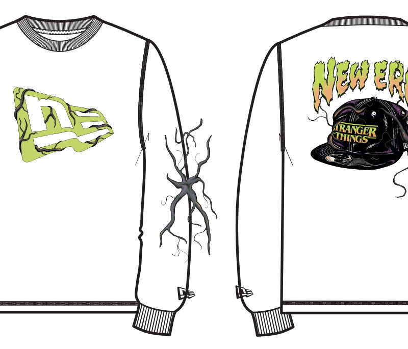 STRANGER THINGS LS OS TEE STRTHIN  WHI